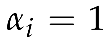 alpha equals 1