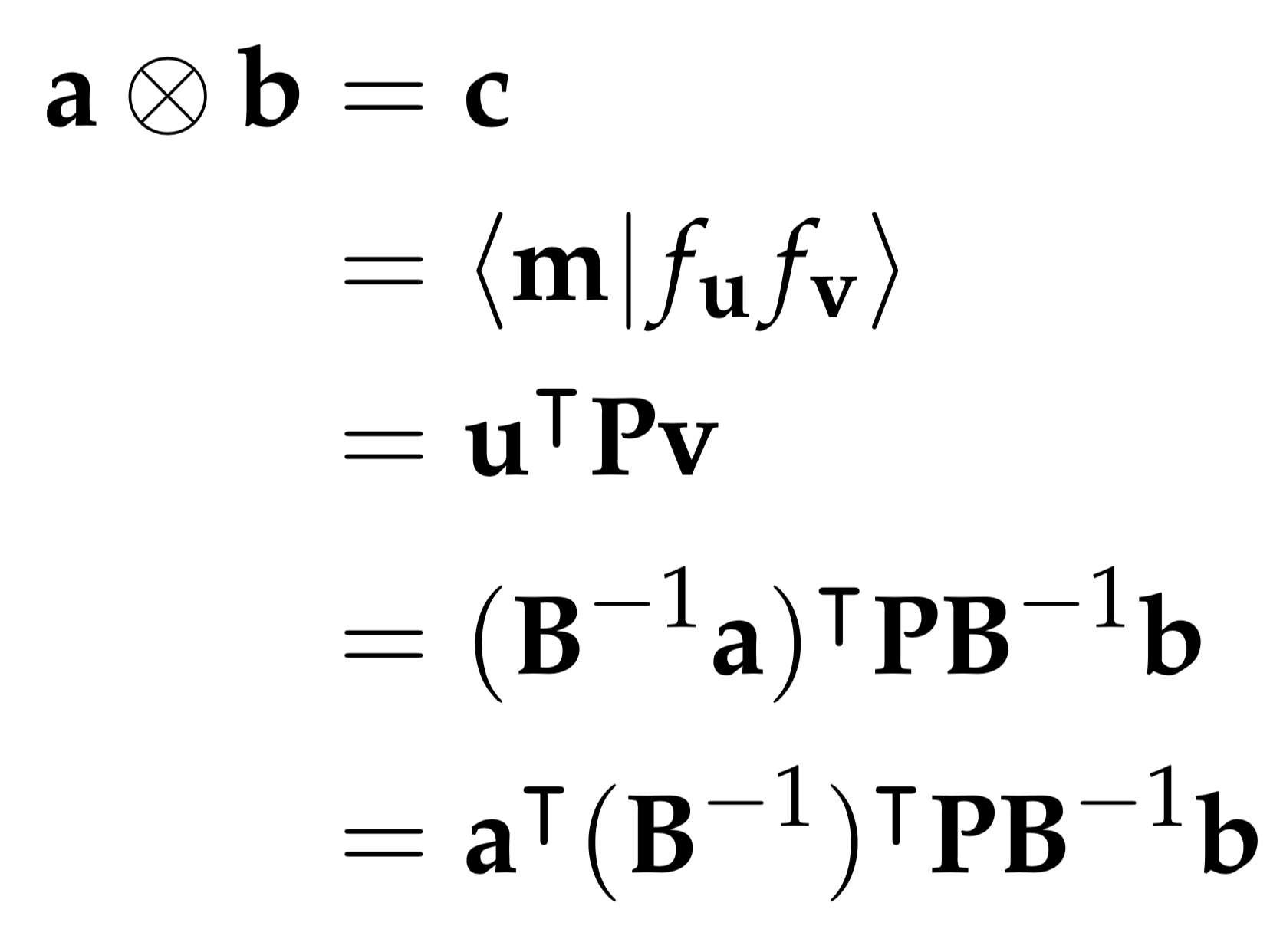 equation for bilinear color product