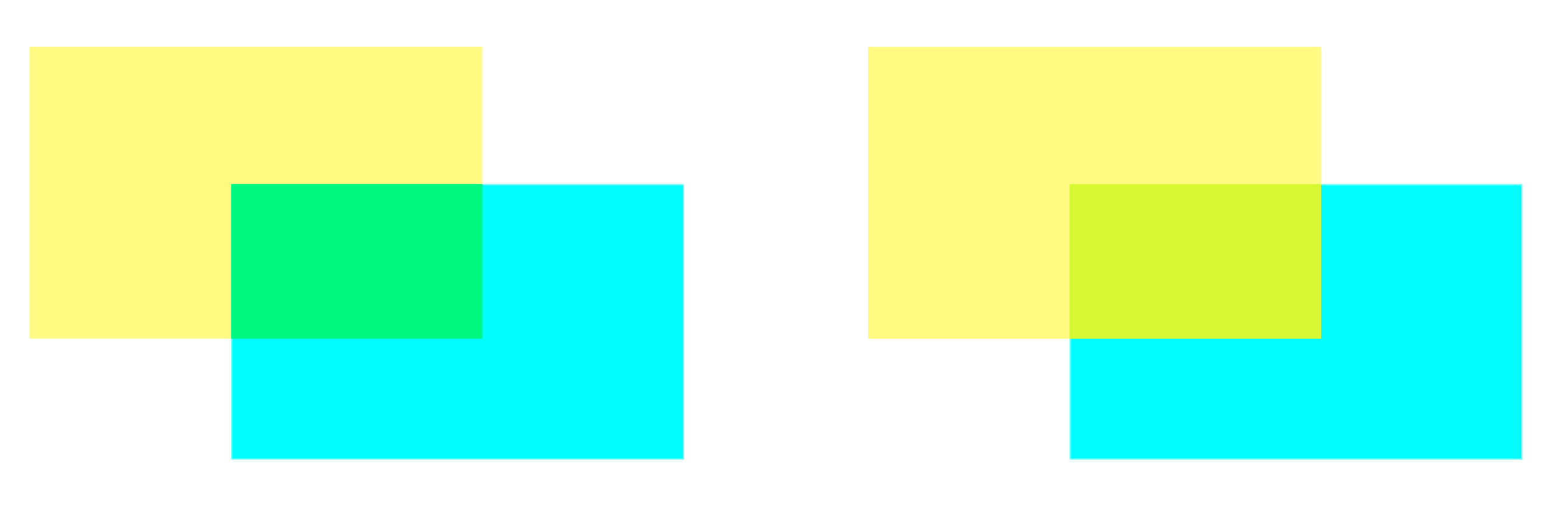 two possible arrangements of colored filters