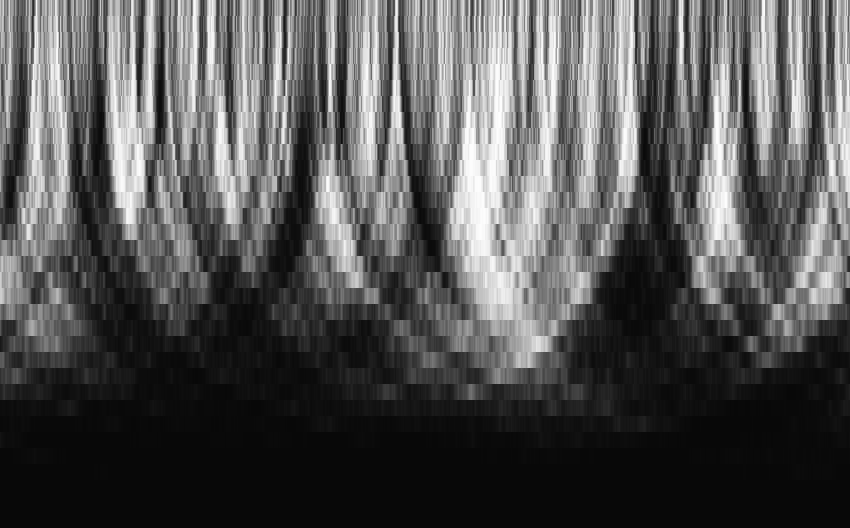 Scale space correlation image:  each row shows chi-squared p value as a function of time for a different temporal window size