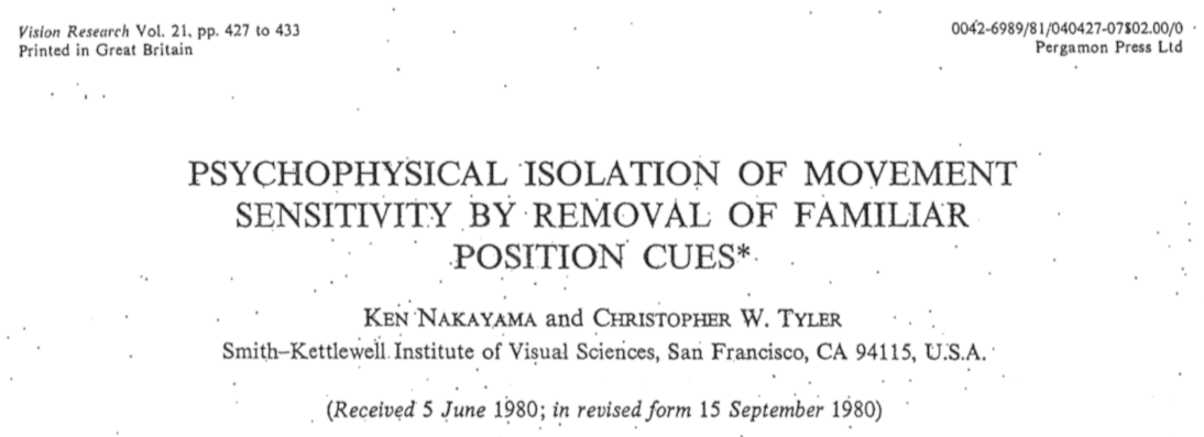 Title of 1980 Vision Res. paper