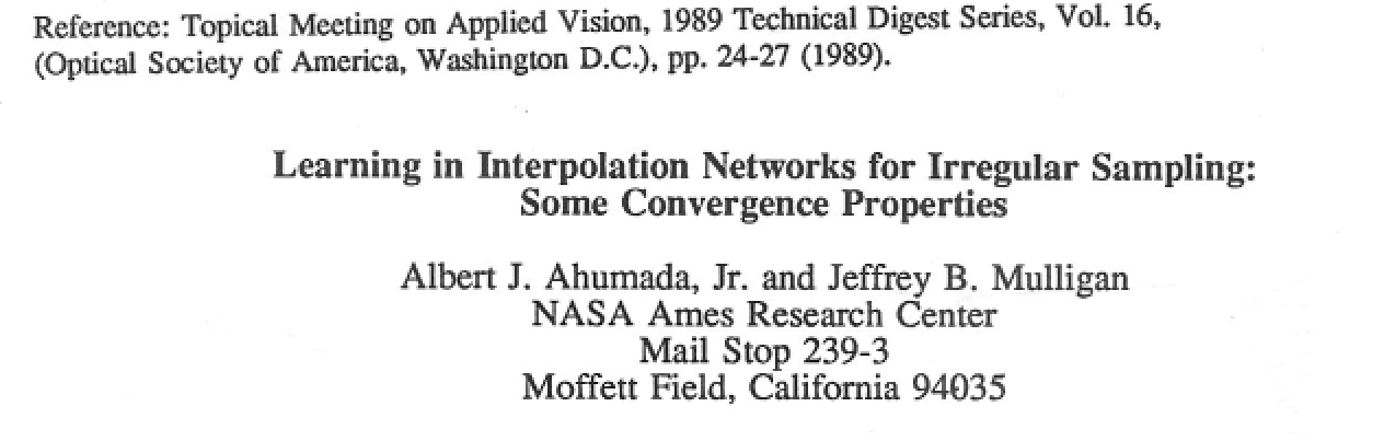 Title of Ahumada's 1989 OSA paper