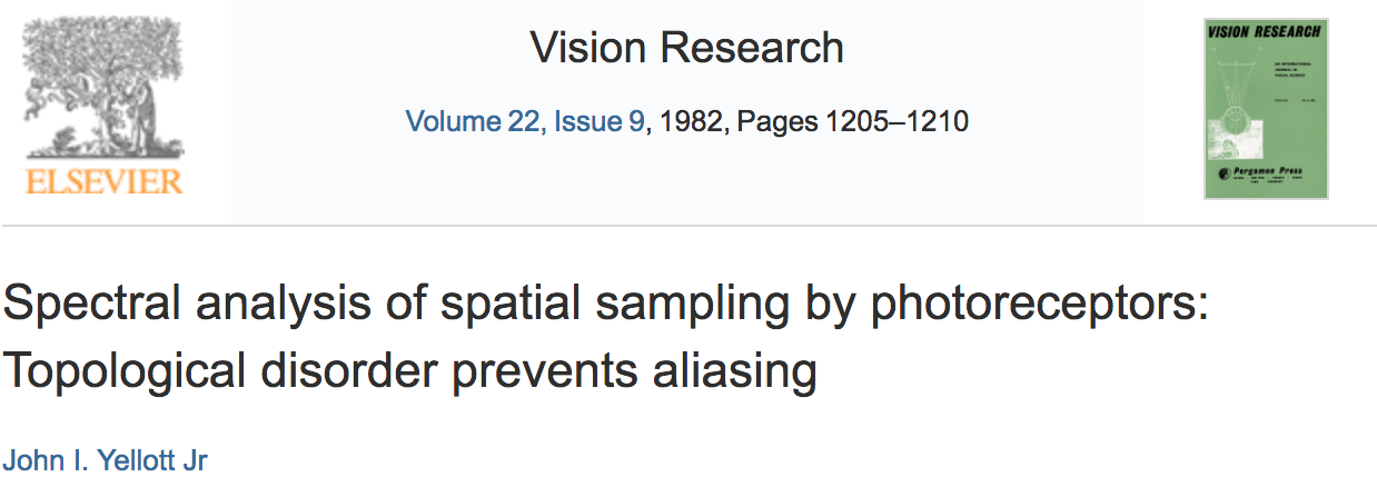 Title of Yellott's 1982 Vision Research paper