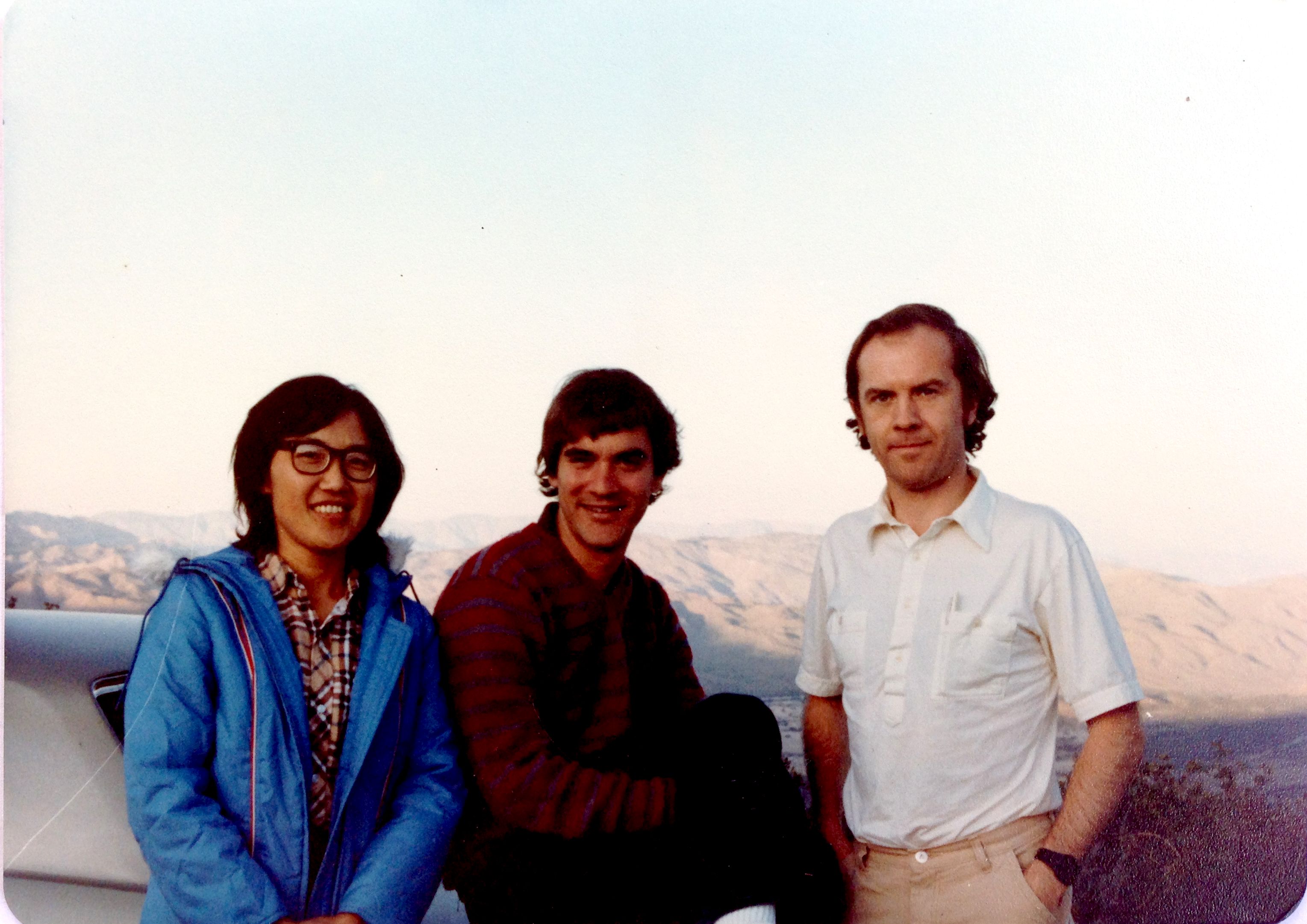 Chen Bing, Jeff Mulligan, and Don MacLeod in Borrego desert