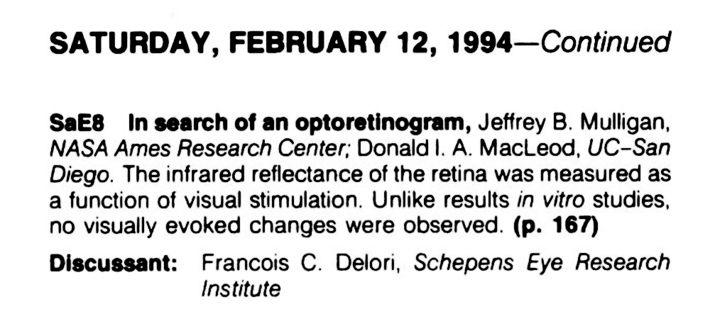 portion of table of contents from 1994 VSIA program